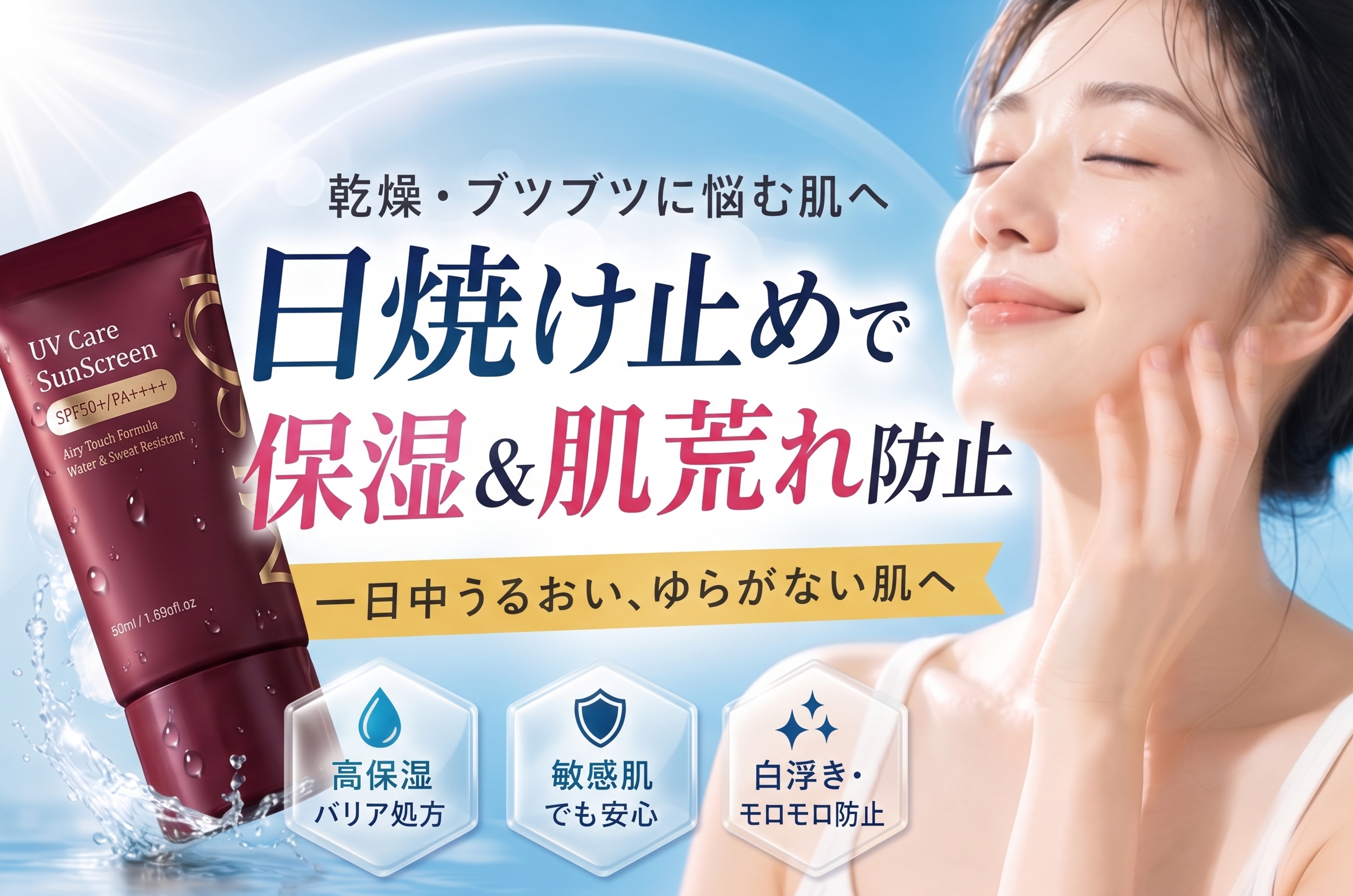 日焼け止めで保湿・肌荒れ防止！乾燥やブツブツを防ぐ原因解説とプロのUV選び