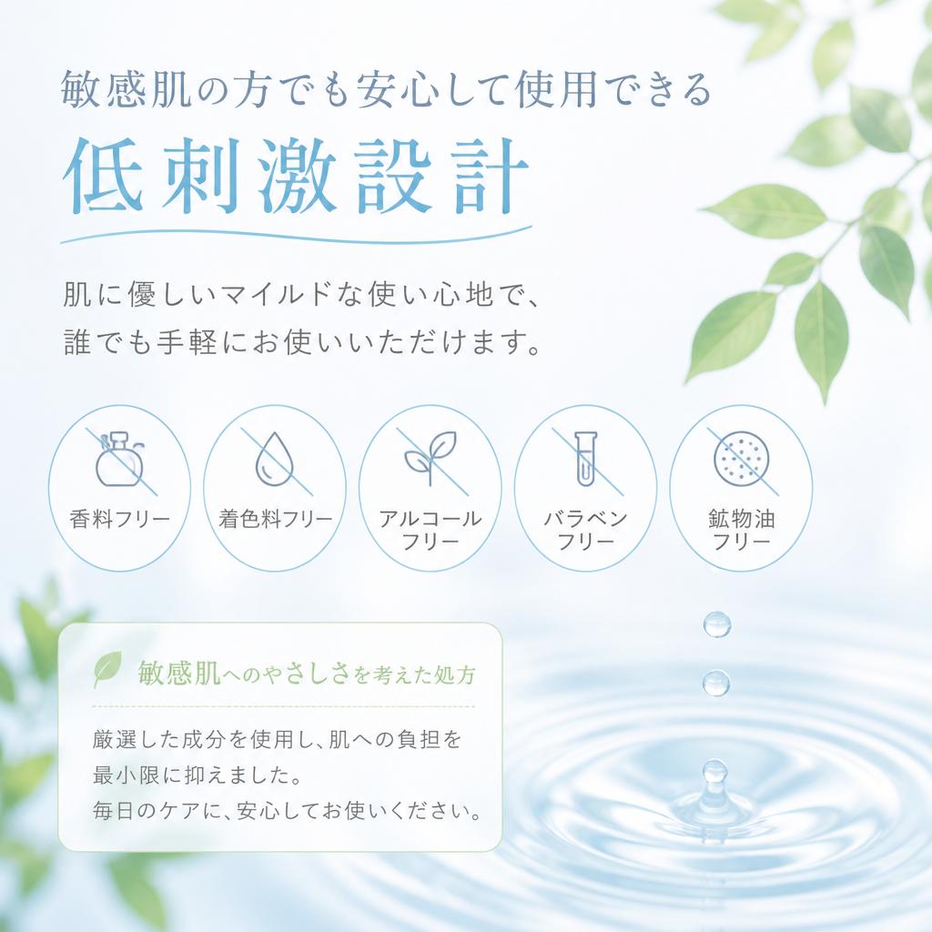 敏感肌に嬉しい低刺激設計