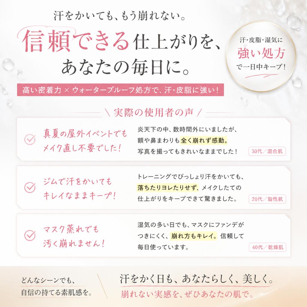 汗に強い!実際の使用感
