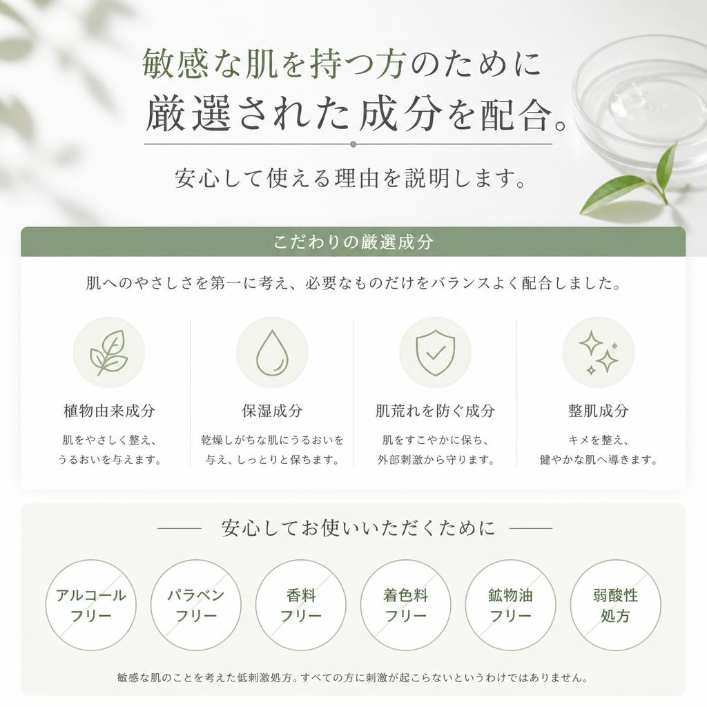 4. 敏感肌にも優しい成分