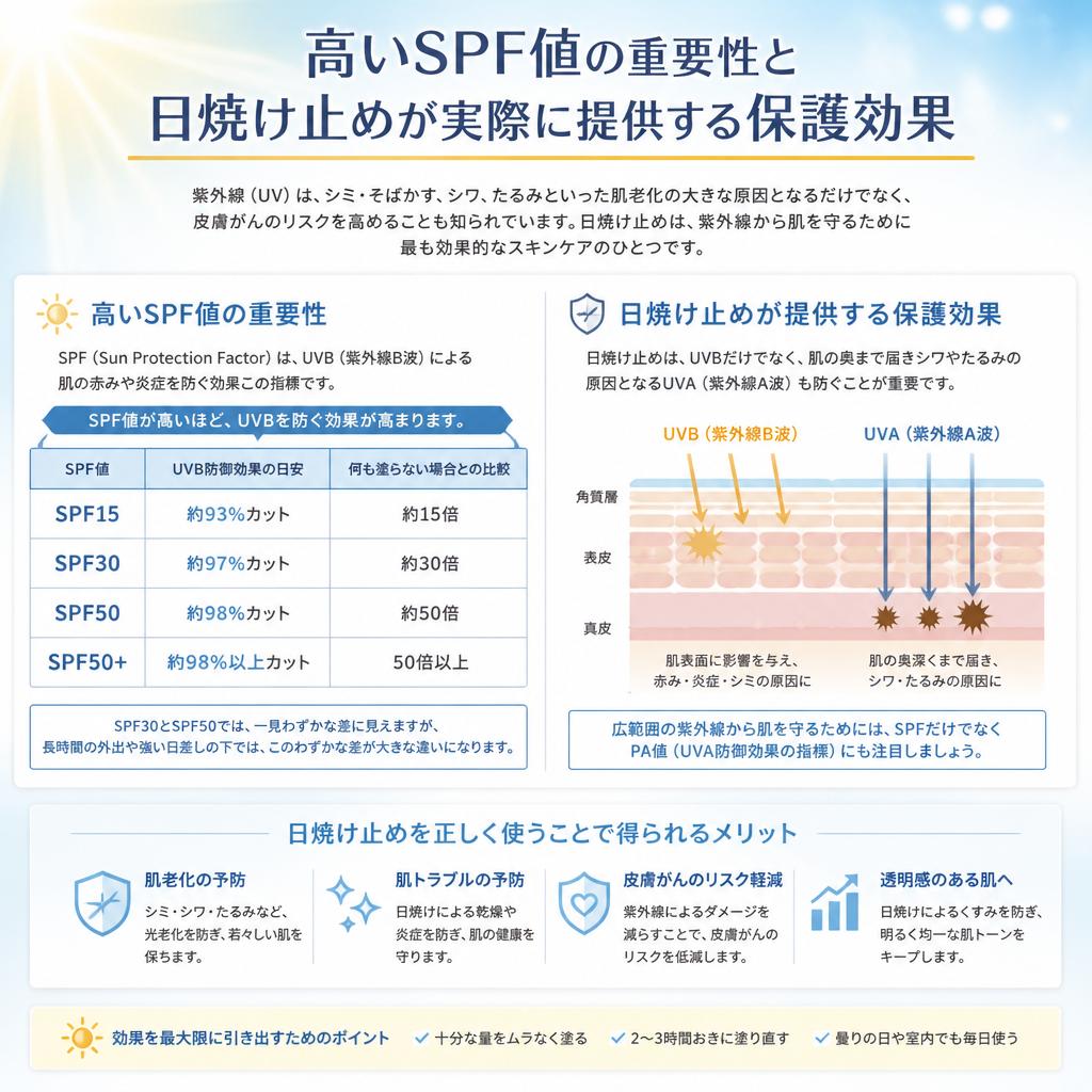 SPF50+の強力なプロテクション