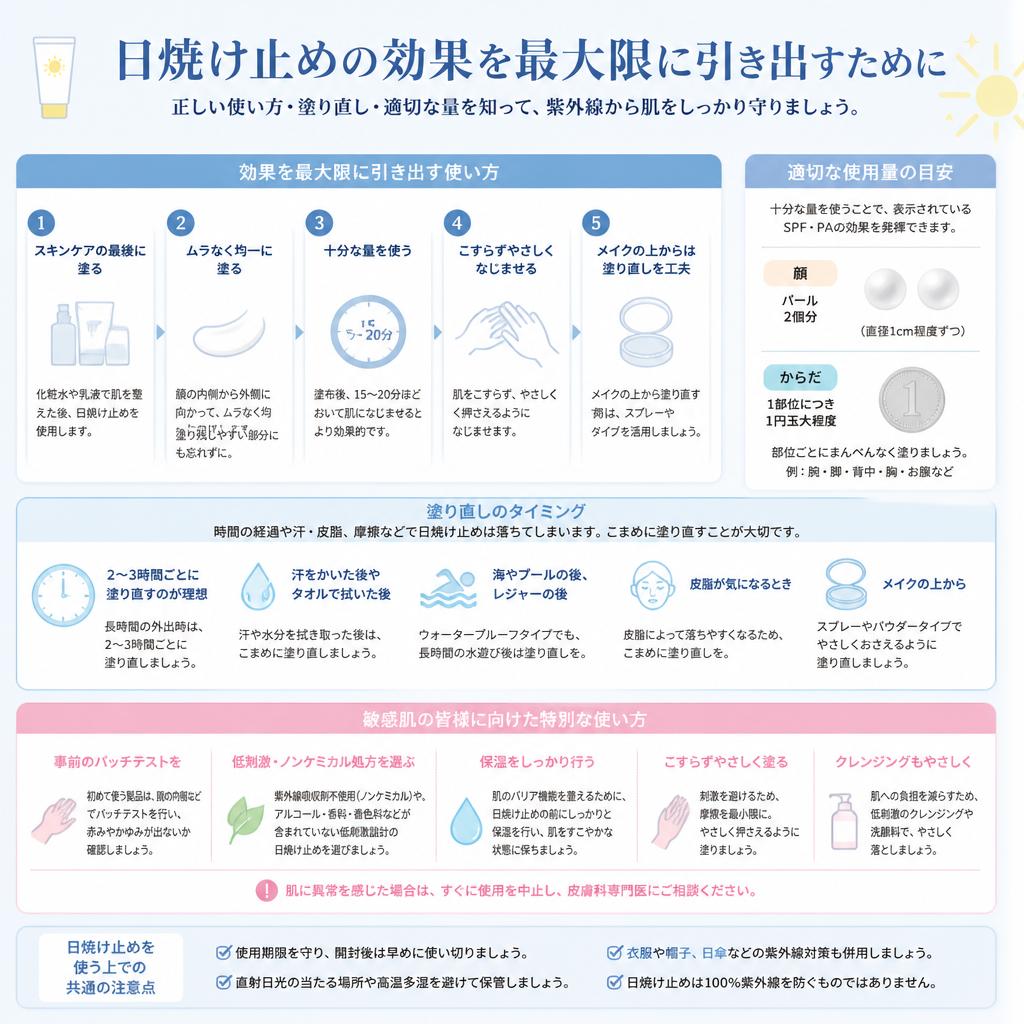 日焼け止めの正しい使い方