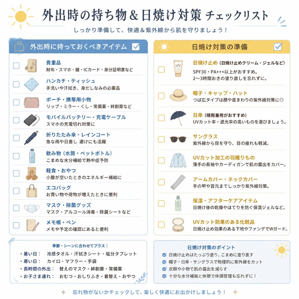 外出前の準備チェックリスト