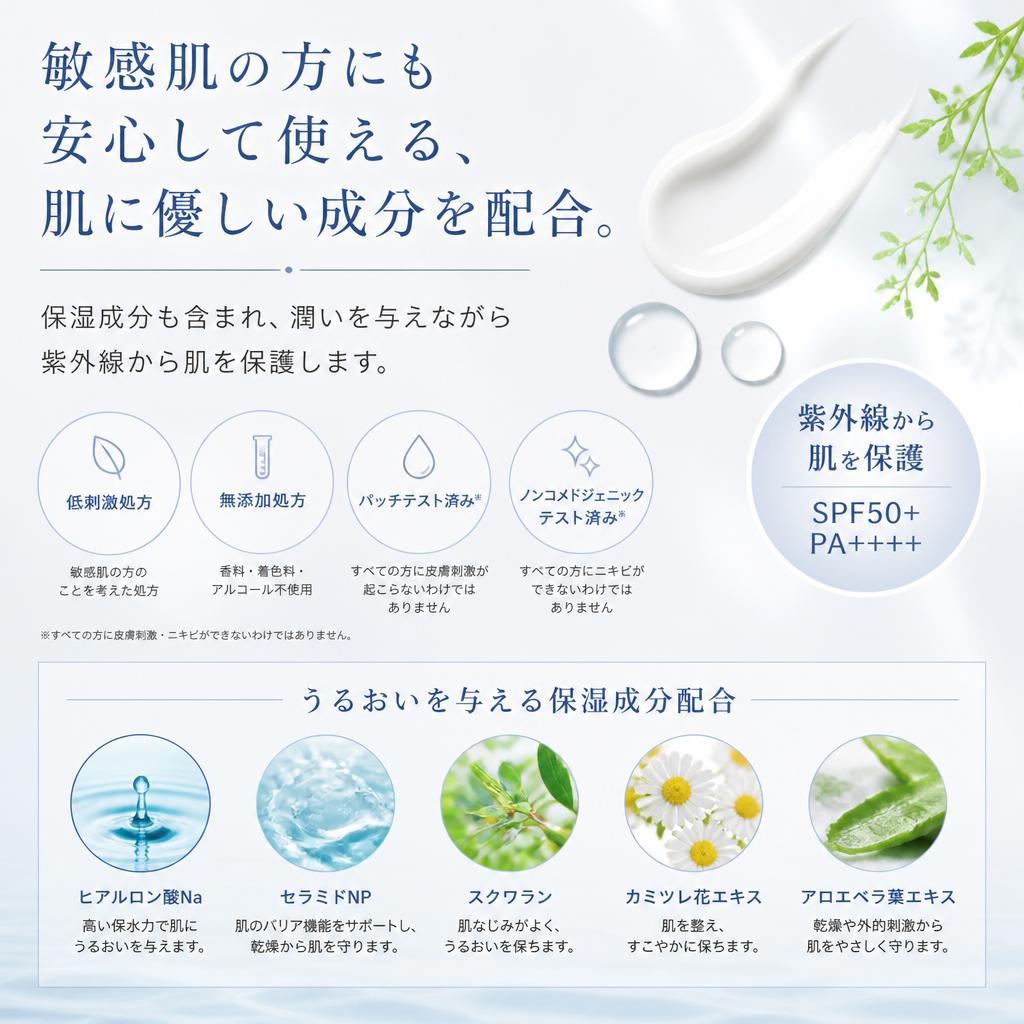敏感肌にも優しい成分