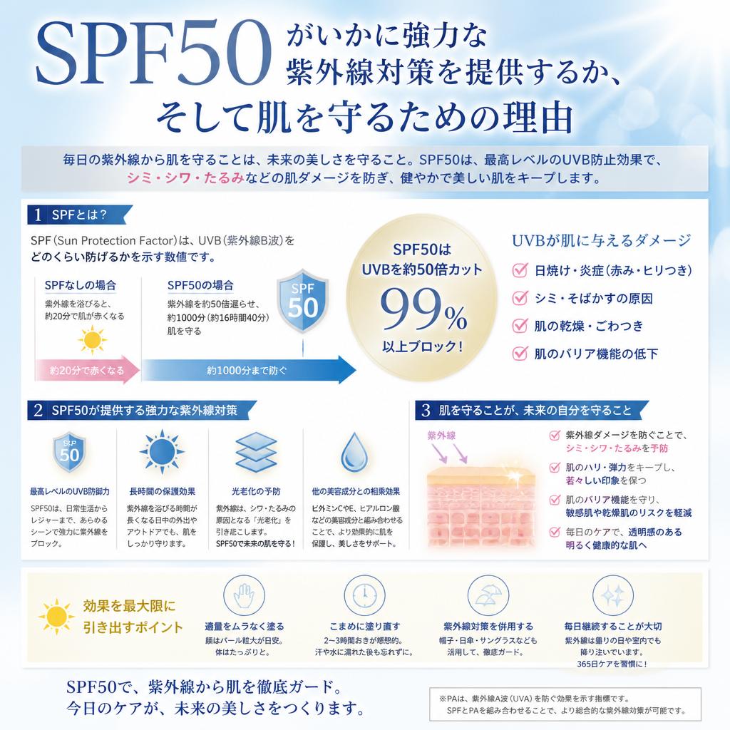 2. SPF50の日焼け止めの効果とは